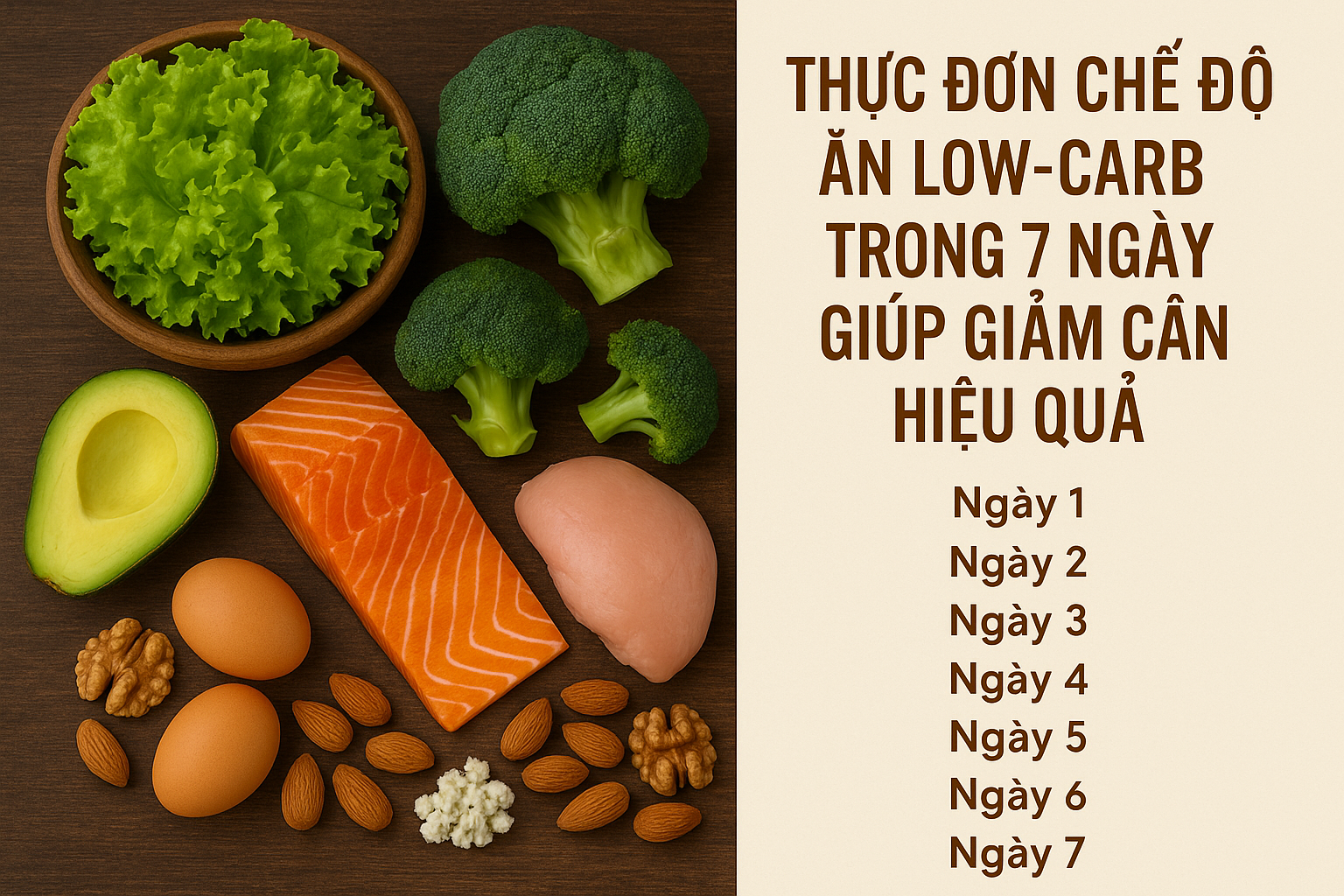 Thực Đơn Chế Độ Ăn Low-Carb Trong 7 Ngày Giúc Giảm Cân Hiệu Quả