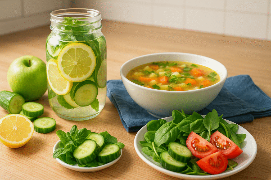 Thực đơn detox giảm mỡ bụng đơn giản
