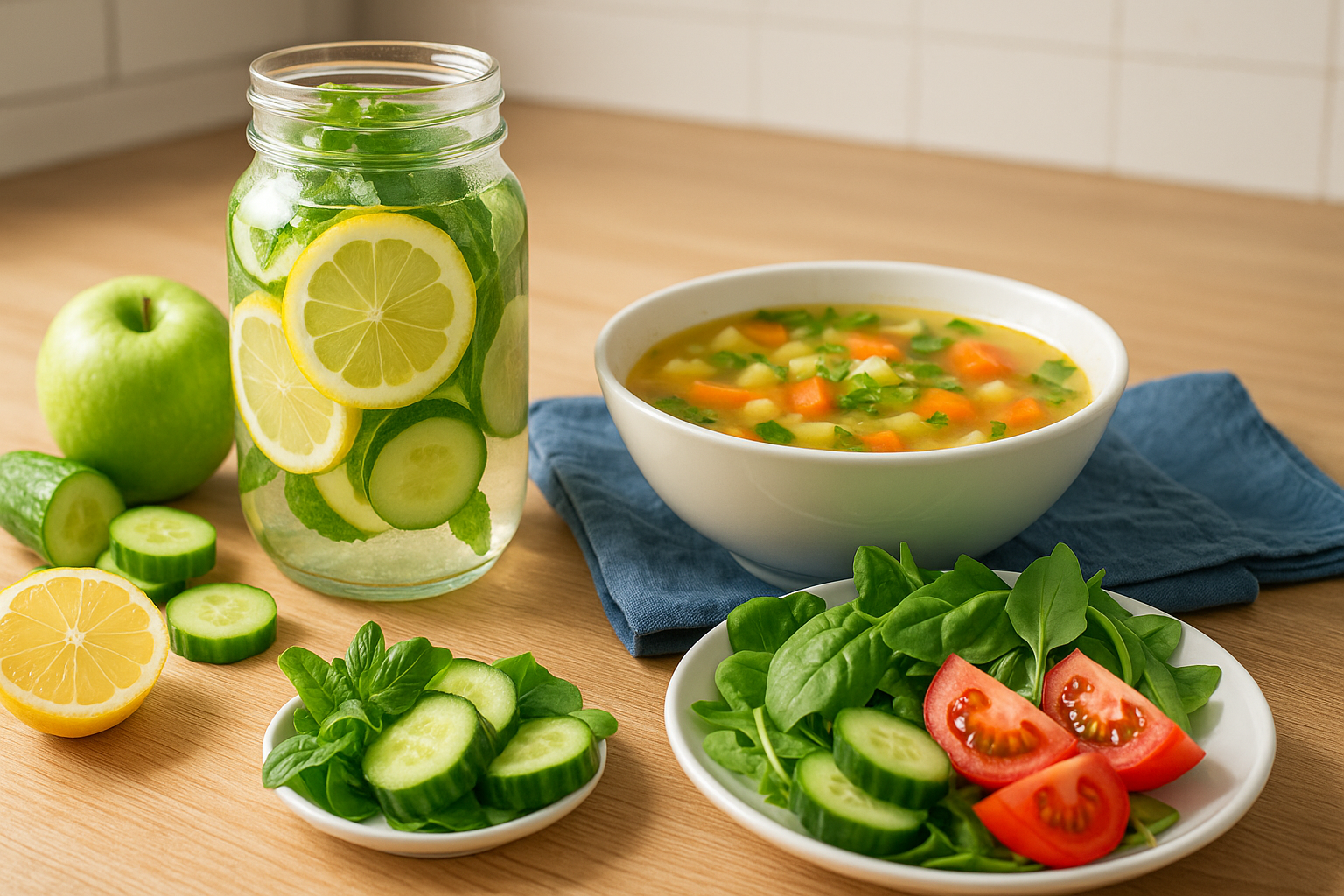 Thực đơn detox giảm mỡ bụng đơn giản