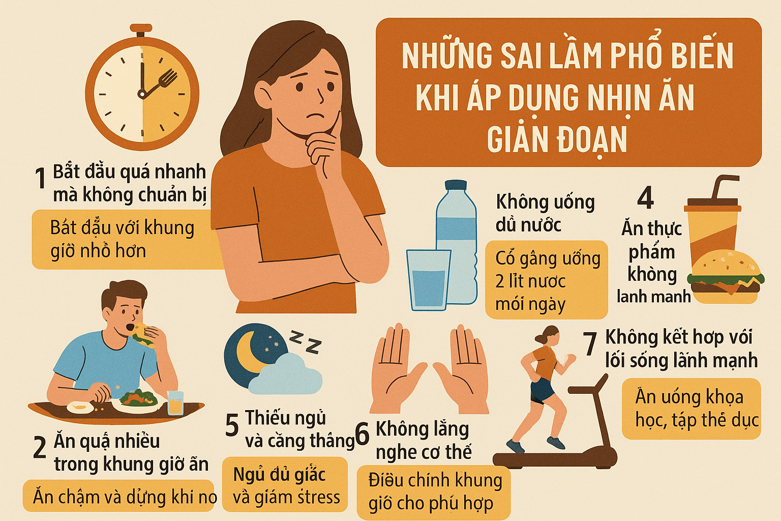 những sai lầm phổ biến khi nhịn ăn gián đoạn