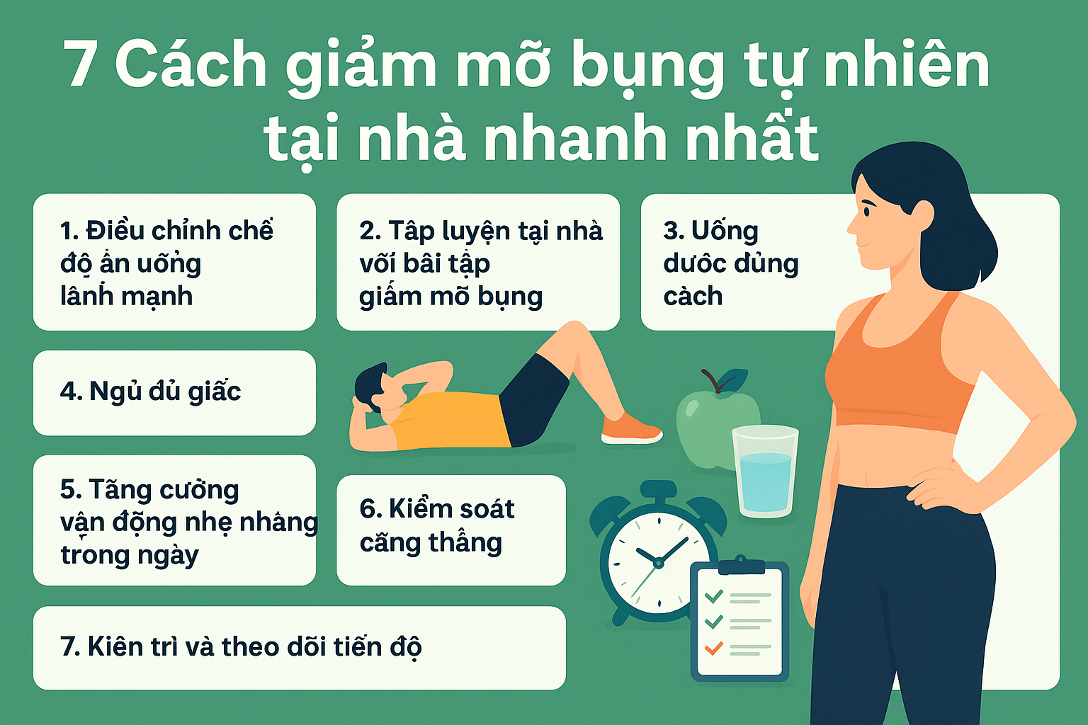 7 cách giảm mỡ bụng tự nhiên an toàn tại nhà
