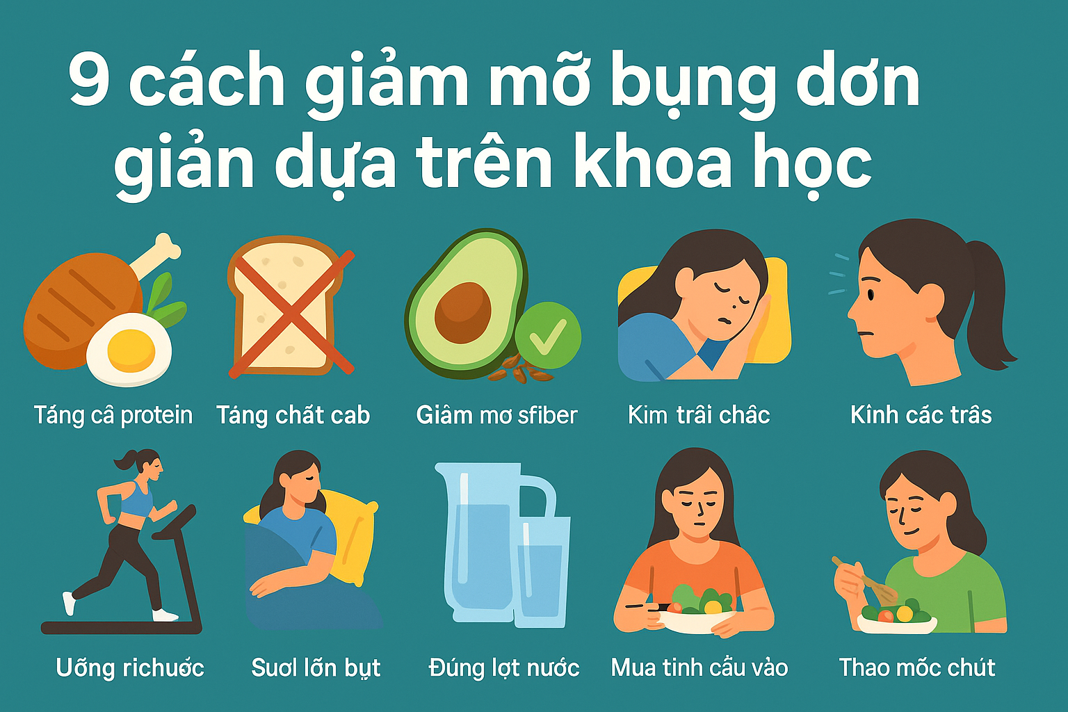 9 cách giảm mỡ bụng đơn giản dựa trên khoa học