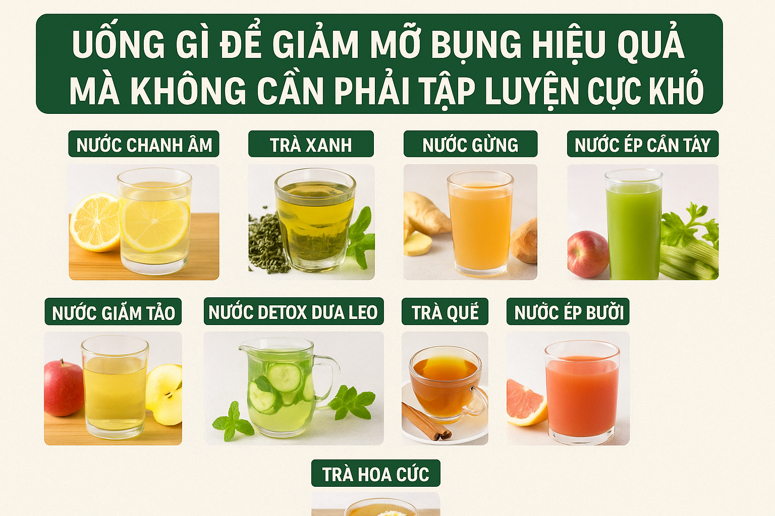 uống gì để giảm mỡ bụng